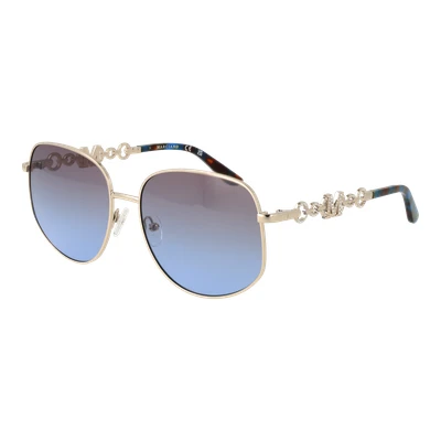 Abbildung von Guess by Marciano Damen GM00004 32W Gläser SONNENBRILLEN Metall Gold Blau Rund Normal Schattiert