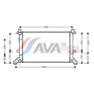 Abbildung von PRASCO VNA2155 Kühler, Motorkühlung Aluminium 680 415 34 Kühlrippen mechanisch gefügt VOLKSWAGEN: LT 28 46 2 Kasten, 35 II Bus