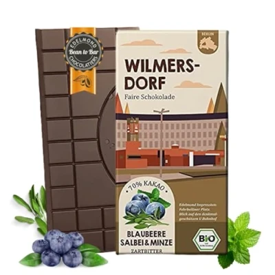 Abbildung von WILMERSDORF Fair Trade Schokolade / Blaubeere, Salbei und Minze Bio Berliner Stadtteil (1 Tafel, 75g)