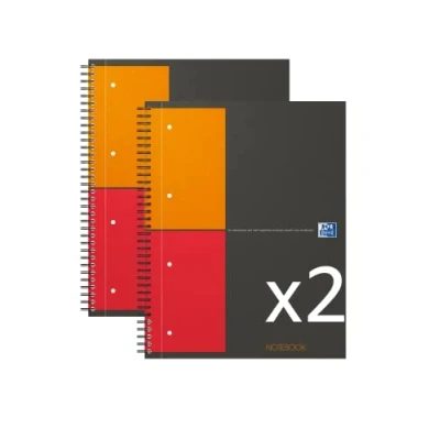 Abbildung von Oxford Set mit 2 internationalen Notizbüchern, A4 + kleine Karos, 5 mm, 160 Seiten, Einband, graue Karte