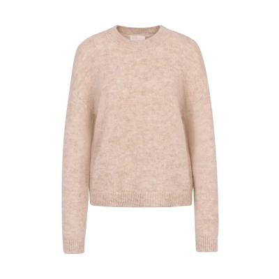Abbildung von bugatti Rundhals AUS Mischung Strickpullover, Damen, Größe: Medium, Beige