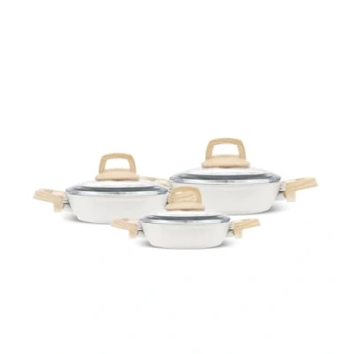 Abbildung von Karaca Kochtopf Swiss Crystal Induktions 6 Teiliges Kochgeschirr Set, Cremig