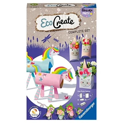 Abbildung von Ravensburger EcoCreate 18438 Unicorn Party DIY Bastelset für Kinder ab 6 Jahren