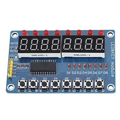 Abbildung von Zerone TM1638 Chip 8 Bit LED Anzeigemodul Digitale Röhre Tasten für AVR Arduino ARM