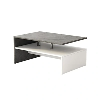 Abbildung von Oskar Store Couchtisch Mike, Beton/Weiß, 90 x 42 cm