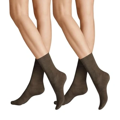 Abbildung von Hudson Damen Socken Only 2 Pack druckfreier Bund Brownmel. 35 38