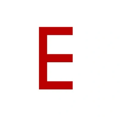 Abbildung von Buchstaben Aufkleber, wetterfest, einzelner Buchstabe E, rot, 10 cm (100mm) großgeschrieben