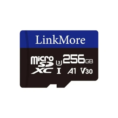 Abbildung von LinkMore 256 GB Micro SDXC Karte, A1, UHS I, U3, V30, Klasse 10 kompatibel, Lesegeschwindigkeit bis zu 95MB/s, Schreibgeschwindigkeit 65 MB/s, SD Adapter im Lieferumfang enthalten