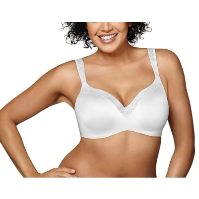Abbildung von Playtex Damen Secrets Coverage Underwire, Balconette T Shirt Bra for Full Figures BH, Undurchsichtige, Weiss/opulenter Garten, 80D