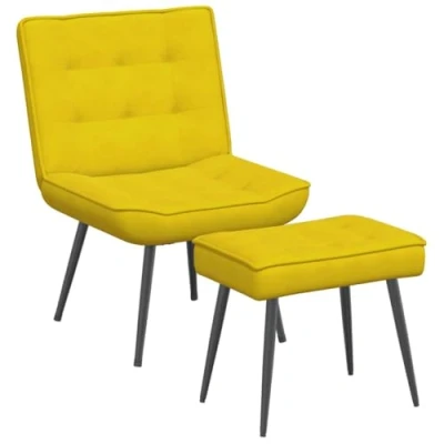 Abbildung von vidaXL Sessel Relaxsessel mit Hocker Gelb Samt (1 St)