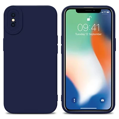 Abbildung von Cadorabo Hülle kompatibel mit Apple iPhone XS MAX Schutzhülle TPU Silikon Case Liquid Design Kameraschutz Slim Kratzfest Weiche Gummi Rundumschutz für in Blau