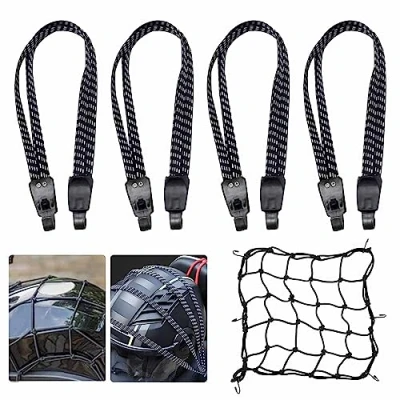 Abbildung von 5 Stücke Spanngurte Fahrradgepäckträger,Spanngummi Mit Haken,Gummispanner Haken,Expander Haken,Gepäckspanner Fahrrad,Spanngurte Haken für Motorrad,Fahrrad