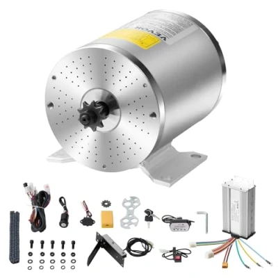 Abbildung von VEVOR 1800 W Elektrischer Bürstenloser Gleichstrommotor Bausatz 48 V 4500 U/min Motor mit verbessertem Drehzahlregler, Fußpedal und Gasgriff für Go Karts, E Bikes, Motorräder, Roller