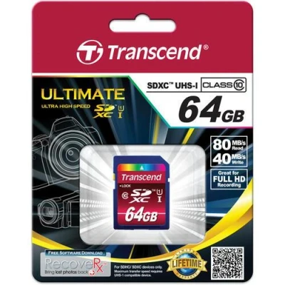 Abbildung von Transcend 64GB SDHXC Class 10 UHS 1 600x Ultimate