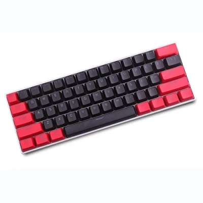 Abbildung von JakeTsai Tastenkappen, 61 Hintergrundbeleuchtung, zweifarbig, mechanische Tastatur, PBT für GH60 / RK61 ALT61 Annie Keyboard Poker Tasten, nur Tastenkappen