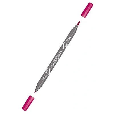 Abbildung von ONLINE Calli.Brush Pen mit Double Tip, Pinsel und Kalligraphie Spitze, Handlettering Brush Pens in verschiedenen Farben, bunte Bullet Journal Stifte für Kalligrafie, Aquarell, Farbe: Fluo Pink