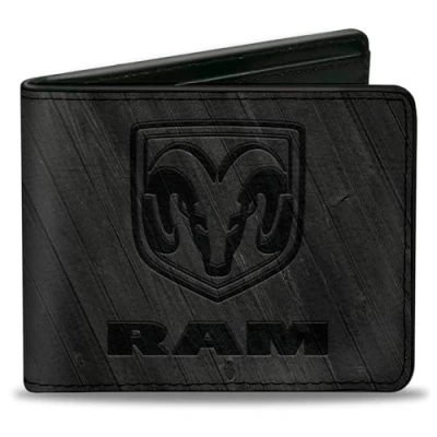 Abbildung von Buckle down mens Bifold Wallet Ram Reisezubehr Bi Fold Brieftasche, Schwarz, 4 EU