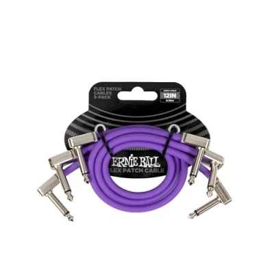 Abbildung von Ernie Ball Flex Patch Kabel 30 cm Lila 3er Pack