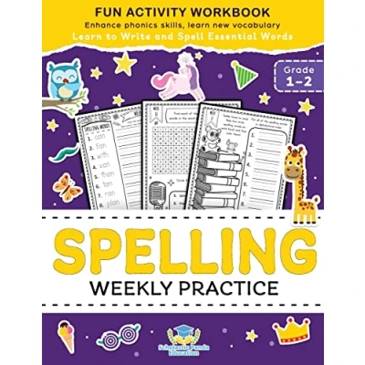 Abbildung von Spelling Weekly Practice for 1st 2nd Grade: Learn to Write and Spell Essential Words Ages 6 8 Kindergarten Workbook, Grade Workbook ... + Worksheets (Elementary Books Kids)