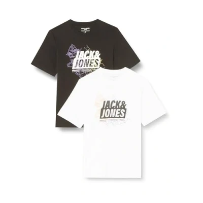 Abbildung von Jack &amp; Jones Herren JCOMAP Logo Tee SS Crew Neck 2PK MP T Shirt, Schwarz, L
