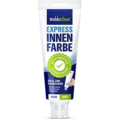 Abbildung von Wandfarbe zum Ausbessern für Wände und Decken 225ml Express Innenfarbe mit integriertem Dosierschwamm
