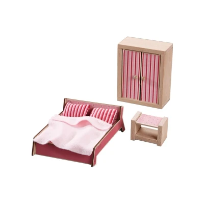 Abbildung von HABA Little Friends PUPPENHAUSMÖBEL Schlafzimmer FÜR Erwachse Minispielzeug multicoloured für Kinder, Größe: One Size, Multi coloured