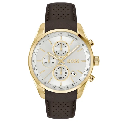 Abbildung von BOSS Grand PRIX Chronograph brown/goldcoloured, Herren, Größe: One Size, Brown/gold coloured