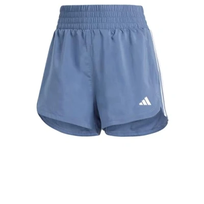 Abbildung von adidas Performance Pacer 3STRIPES Woven Highrise kurze Sporthose, Damen, Größe: XLx5&quot;, Preloved ink white