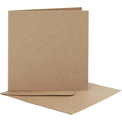 Abbildung von Karten und Umschläge, Kartengröße 12,5x12,5 cm, natur, 10 Set