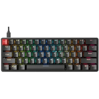 Abbildung von Glorious Gaming GMMK Compact (60%) Mechanisches Keyboard, Gateron Brown Schalter (taktil), Doubleshot Kappen, tastenweise RGB, anpassbar, 60% Amerikanisch QWERTY Layout Schwarz