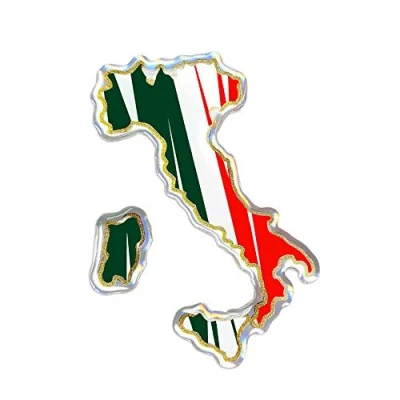 Abbildung von 4R Quattroerre.it 32121 3D Aufkleber Silhouette Italien Sticker HQ, 70 x 50 mm