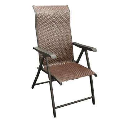 Abbildung von DEGAMO Klappsessel Gartensessel Antibes Hochlehner, Metall und Polyrattan braun, 7 Fach verstellbar, faltbar, Outdoor