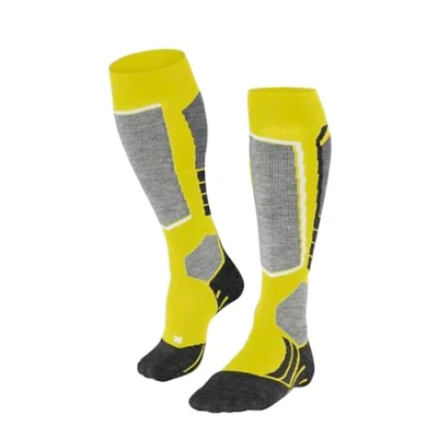 Abbildung von FALKE Herren Skisocken SK2 Intermediate M KH Wolle Funktionsmaterial warm dick 1 Paar, Gelb (Limelight 1086), 39 41
