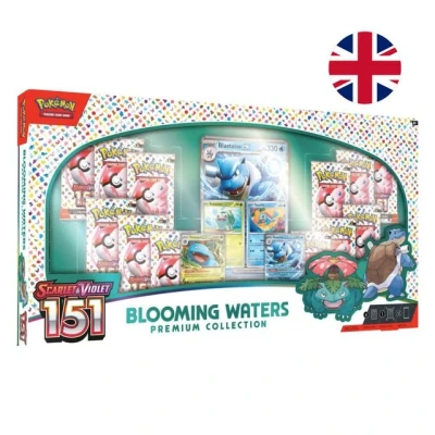 Abbildung von Pokémon TCG: Blooming Waters Premium Collection (4 Folien Promo Karten, 1 Oversize Karte und 12 Booster Packs)
