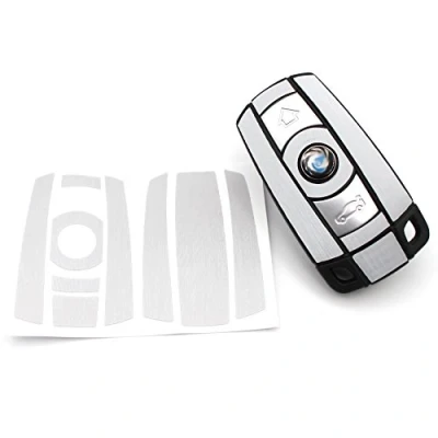 Abbildung von Finest Folia Schlüssel Folie K141 für 3 Tasten Auto (nur Keyless Go) Folien Cover (Alu Schliff)