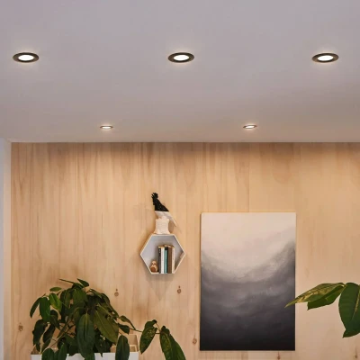 Abbildung von Paulmann 924.62 HomeSpa LED Einbauleuchte Calla Basisset schwenkbar IP65 rund 90mm 30 10x6W 10x500lm 230V 4000K schwarz matt