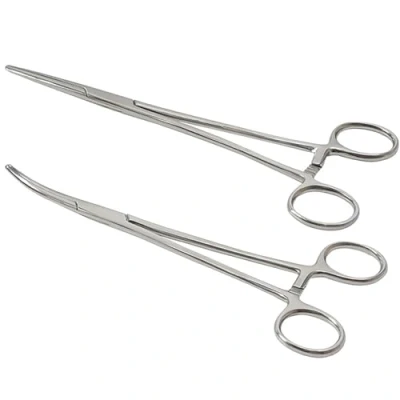Abbildung von 2 Stück 12.5cm Piercingzange Set, Verriegelungszange für Ohrstecker und Kugeln, Pinzette aus Edelstahl, Sägezahndesign Klemme Geradem Ende Nähen, Löten, Kunst, Handwerk (1 Gerade &amp; 1 Gebogene)