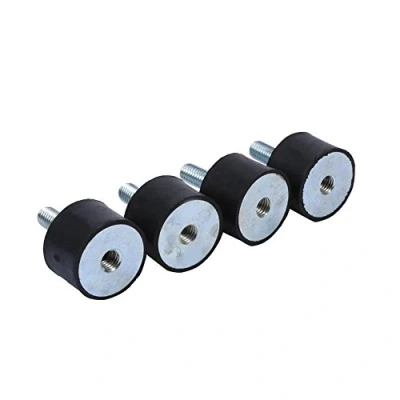 Abbildung von 4 Stücke Gummimetallpuffer Anti Vibration Silentblock Auto Boot Spulen, Zylindrische Antivibrationsfüße M6 Male M8 Rubber Support Antivibration (VD30*20 M8*23)