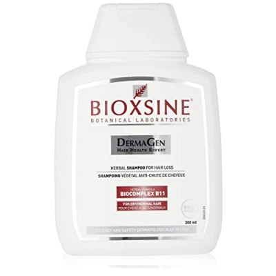 Abbildung von Shampoo für normales und trockenes Haar gegen Haarausfall bei Frau Mann pflanzlicher Haarwaschmittel Haarwuchs beschleunigen schnelles Wachstum mittel 300 ml Bioxsine