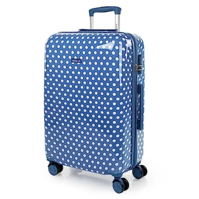 Abbildung von ITACA Koffer Kinder Mädchen. Reisekoffer Polycarbonat Kinderkoffer Mädchen mit Integriertes Zahlenschloss 4 Rädrig 702460, Blau