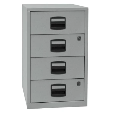 Abbildung von Bisley Home Beistellschrank PFA, 4 Universalschubladen, 355 Silber, 40 x 41.3 67.2 cm