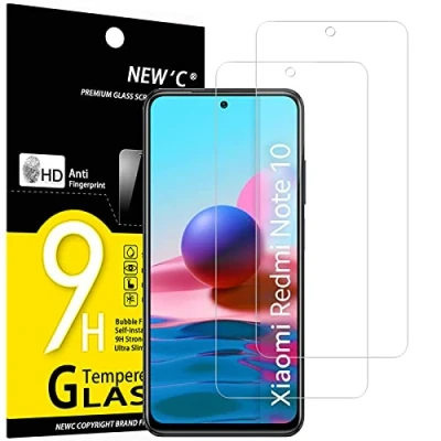 Abbildung von NEW&#039;C 2 Stück, Panzer Schutz Glas für Xiaomi Redmi Note 10, 10 5G, Poco M5s, Frei von Kratzern, 9H Härte, HD Displayschutzfolie, 0.33mm Ultra klar, Ultrabeständig
