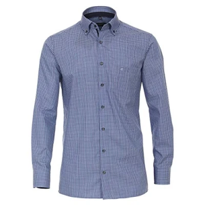 Abbildung von CASAMODA Comfort Fit Hemd Langarm Button Down Kragen Karo blau Gr. 38