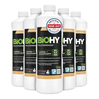 Abbildung von BiOHY Spezial Polsterreiniger (6 x 1 Liter) Konzentrat für Sofas, Polstermöbel, Teppiche &amp; Textilien Nasssauger Waschsauger Fleckentferner effektiver Textilerfrischer