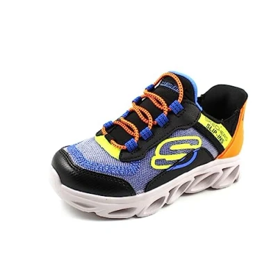 Abbildung von Skechers FLEX Glide Unisex Sneaker low blue/black/multicoloured für Kinder, Größe: 29, Blue/black/multi coloured Schuhe