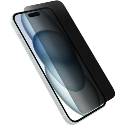 Abbildung von OtterBox Premium Pro Privacy Glass Displayschutz für iPhone 15 Plus, gehärtetes Glas, überragender Kratzschutz, übersteht Stürze bis zu 1.8m, antimikrobieller Schutz, Keine Einzelhandelsverpackung