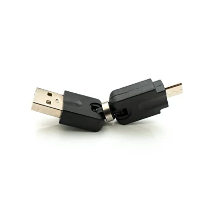 Abbildung von System S USB 2.0 Adapter Micro B Stecker zu Typ A Buchse 360 Winkel Kabel in Schwarz