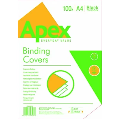 Abbildung von Fellowes APEX Leatherboard Cover 6501001 100 Stück A4 schwarz