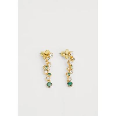 Abbildung von Swarovski Constella Drop Ohrhänger, Verschiedene Schliffe, Grün, Goldlegierungsschicht