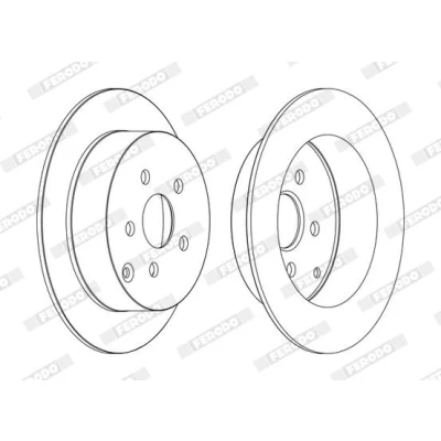 Abbildung von FERODO PREMIER DDF1485C Bremsscheibe 269 9 5 voll beschichtet ohne Schrauben TOYOTA: Celica VII Coupe, Prius II Liftback, Matrix I MPV